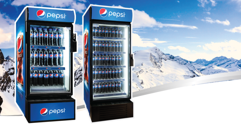 two vending machines with pepsi on the front