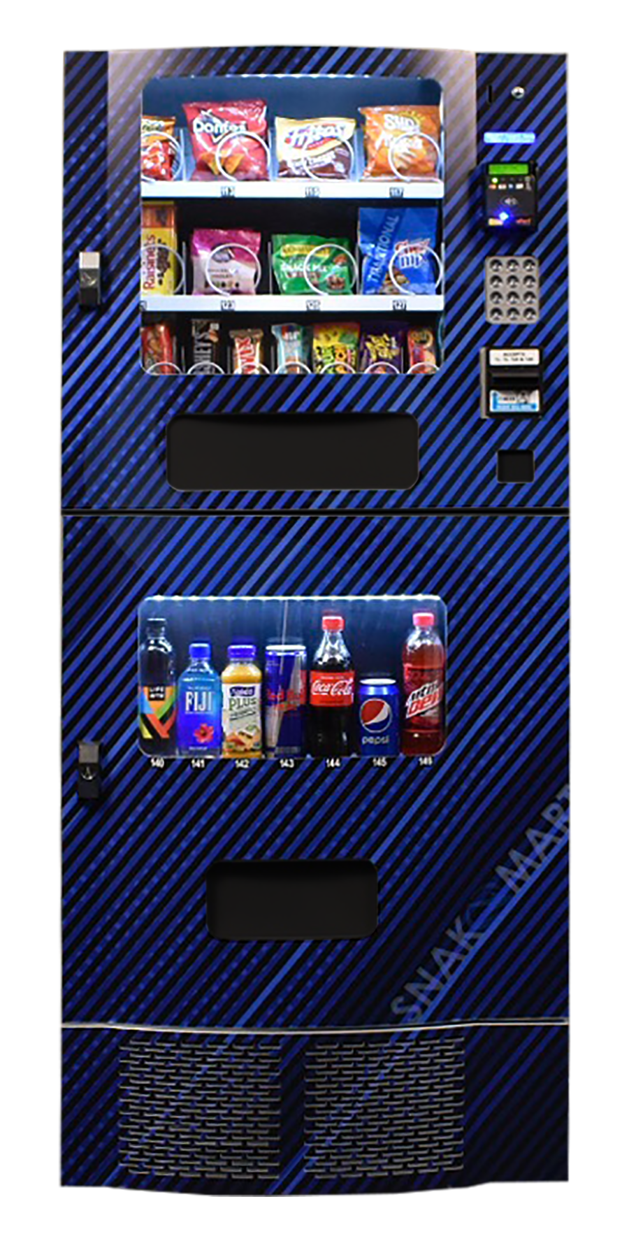 a vending machine with sodas and drinks