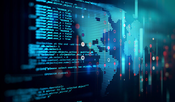 a computer screen with a world map on it