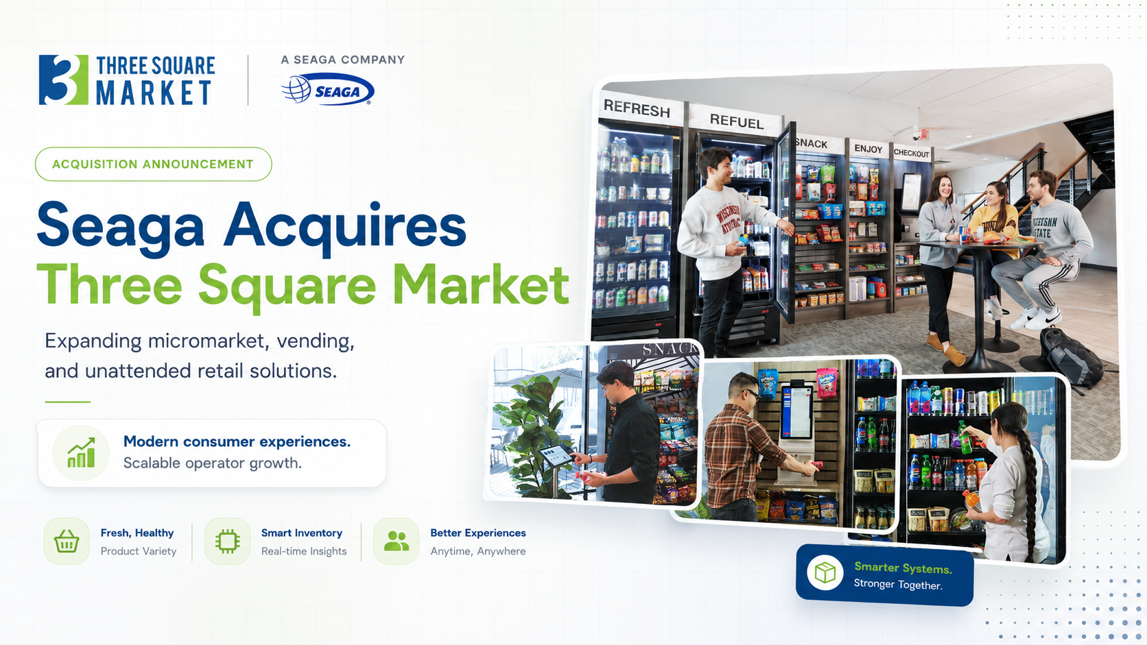 a screen shot of the seaga acquiress three square market