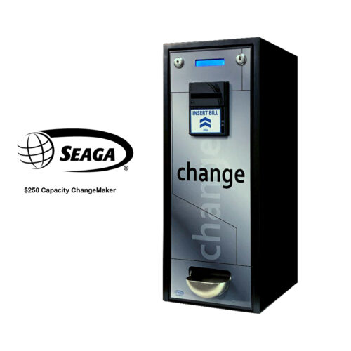 the seaga change machine is next to the seaga logo