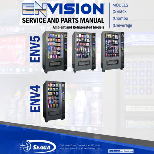 the service and parts manual for an envision vending machine
