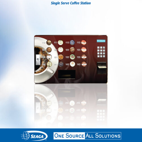 a brochure cover with a coffee machine