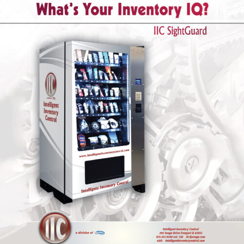 a vending machine with the words what's your inventory io?